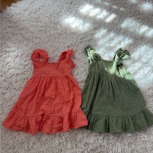 Cat & Jack Coral and Olive Kids Casual Dresses